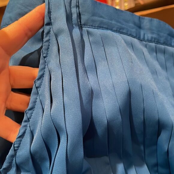 Volvos x Natalie Suarez Unity Collective Series Blue Pleated Midi Skirt Sz 5 - Picture 4 of 11